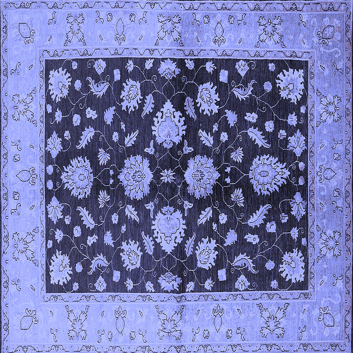 Square Oriental Blue Traditional Rug, urb2855blu