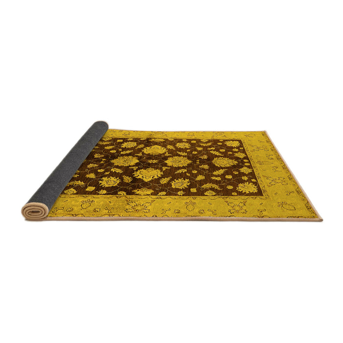 Sideview of Oriental Yellow Traditional Rug, urb2855yw