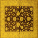 Square Machine Washable Oriental Yellow Traditional Rug, wshurb2855yw