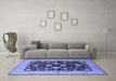 Machine Washable Oriental Blue Traditional Rug in a Living Room, wshurb2855blu