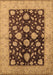 Machine Washable Oriental Brown Traditional Rug, wshurb2855brn