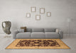 Machine Washable Oriental Brown Traditional Rug in a Living Room,, wshurb2855brn