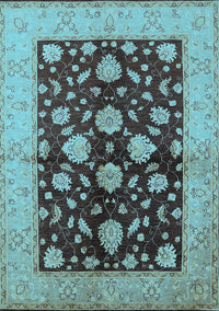 Oriental Light Blue Traditional Rug, urb2855lblu