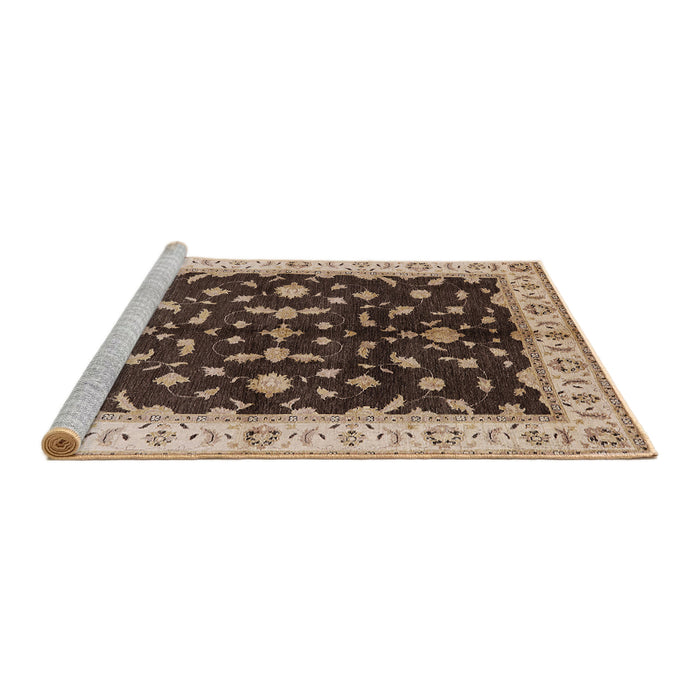 Sideview of Machine Washable Industrial Modern Bakers Brown Rug, wshurb2856