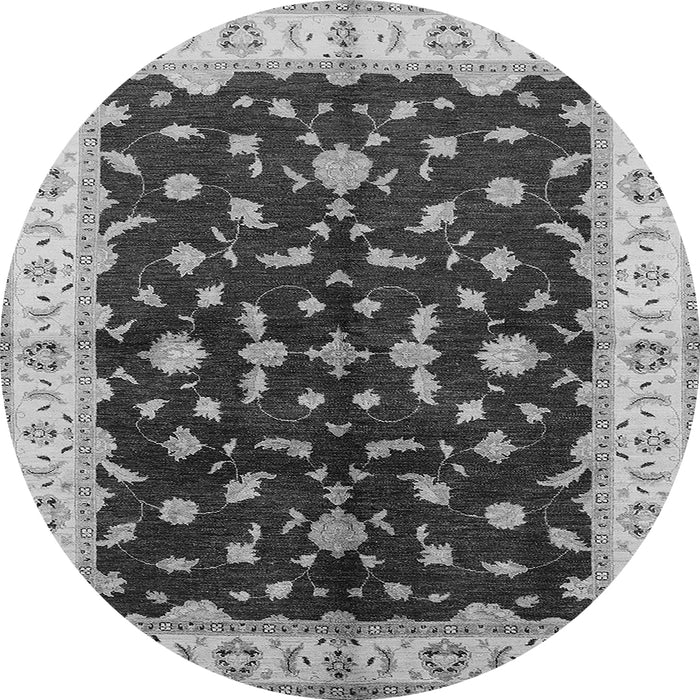 Round Oriental Gray Traditional Rug, urb2856gry