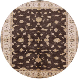 Round Machine Washable Industrial Modern Bakers Brown Rug, wshurb2856