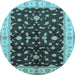 Round Oriental Light Blue Traditional Rug, urb2856lblu