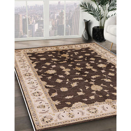 Mid-Century Modern Bakers Brown Oriental Rug in Family Room, urb2856