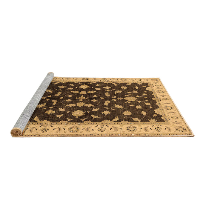 Sideview of Machine Washable Oriental Brown Traditional Rug, wshurb2856brn