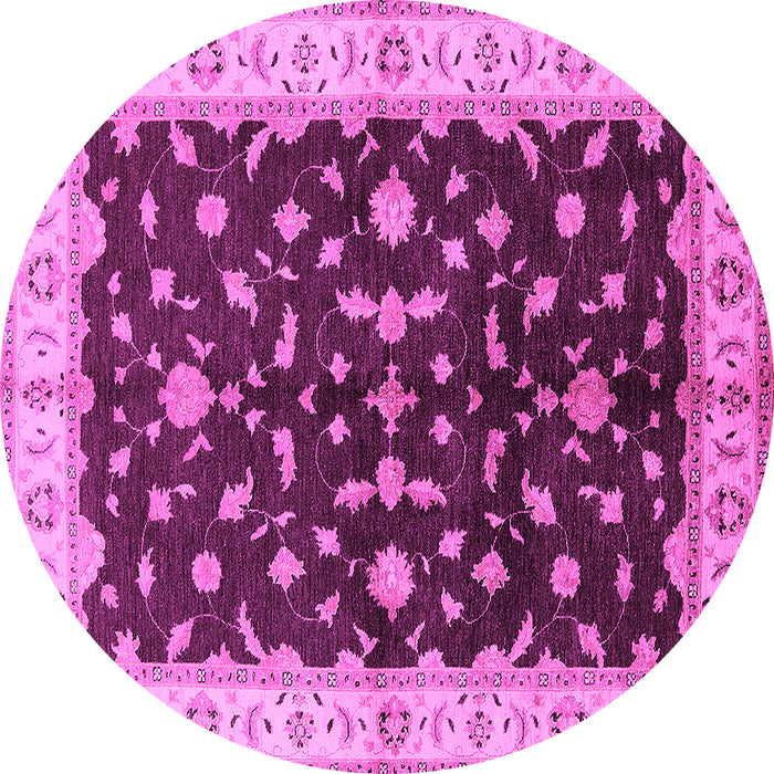 Round Oriental Pink Traditional Rug, urb2856pnk