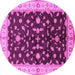 Round Oriental Pink Traditional Rug, urb2856pnk