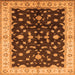 Square Oriental Orange Traditional Rug, urb2856org