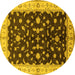 Round Oriental Yellow Traditional Rug, urb2856yw