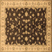 Square Machine Washable Oriental Brown Traditional Rug, wshurb2856brn