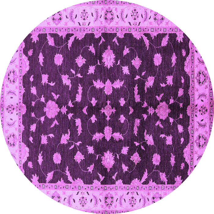 Round Oriental Purple Traditional Rug, urb2856pur