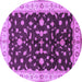 Round Oriental Purple Traditional Rug, urb2856pur