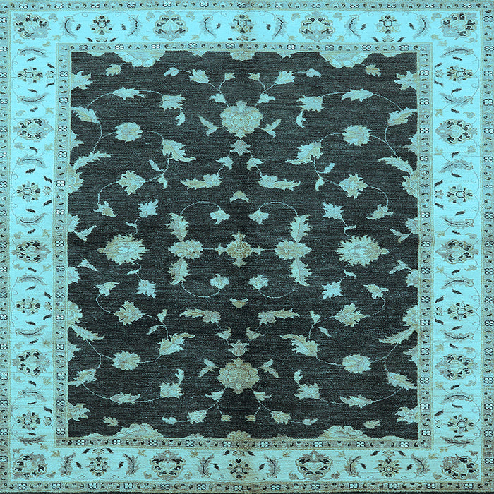 Square Oriental Light Blue Traditional Rug, urb2856lblu