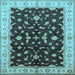 Square Oriental Light Blue Traditional Rug, urb2856lblu