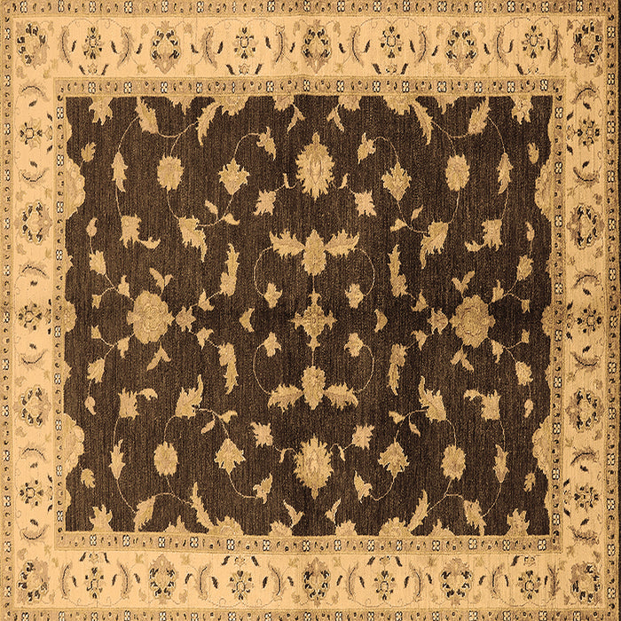 Square Oriental Brown Traditional Rug, urb2856brn