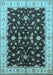 Machine Washable Oriental Light Blue Traditional Rug, wshurb2856lblu