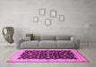 Machine Washable Oriental Pink Traditional Rug in a Living Room, wshurb2856pnk