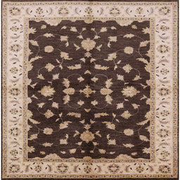 Square Machine Washable Industrial Modern Bakers Brown Rug, wshurb2856