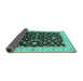 Sideview of Oriental Turquoise Traditional Rug, urb2856turq