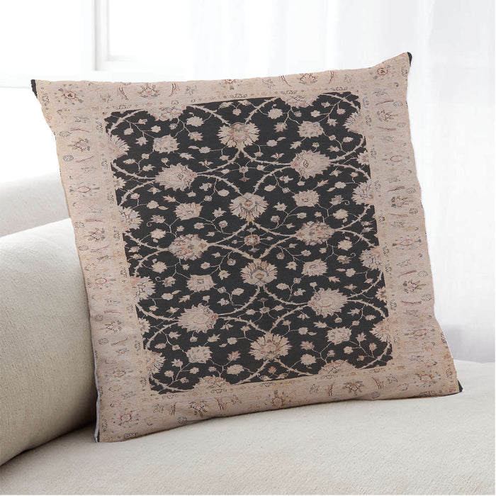 Lifestyle Image of Mid-Century Modern Urban Square Burgundy Brown Throw Pillow, 18 inch by 18 inch, pwurb2857