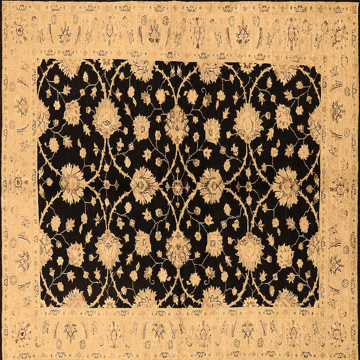 Square Oriental Brown Traditional Rug, urb2857brn