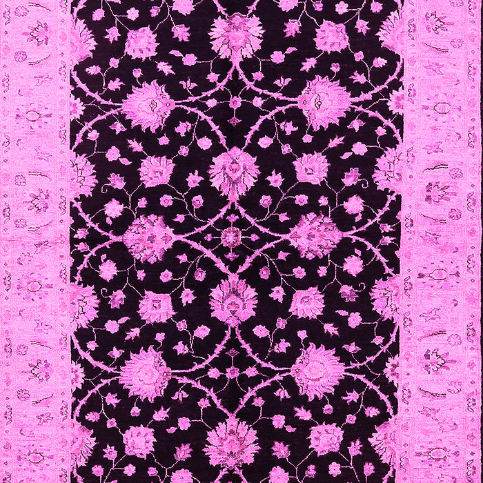 Machine Washable Oriental Pink Traditional Rug, wshurb2857pnk