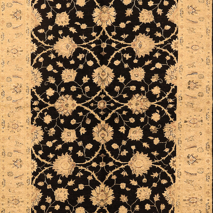 Machine Washable Oriental Brown Traditional Rug, wshurb2857brn