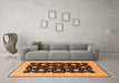 Machine Washable Oriental Orange Traditional Area Rugs in a Living Room, wshurb2857org