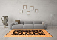 Machine Washable Oriental Orange Traditional Rug, wshurb2857org