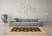 Machine Washable Oriental Brown Traditional Rug in a Living Room,, wshurb2857brn