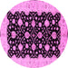 Round Oriental Pink Traditional Rug, urb2857pnk