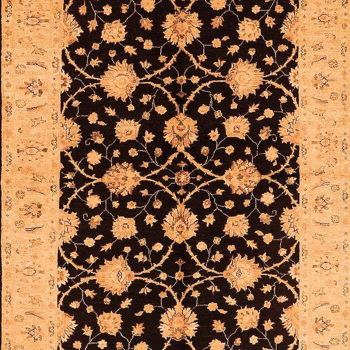 Machine Washable Oriental Orange Traditional Area Rugs, wshurb2857org