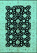 Machine Washable Oriental Turquoise Traditional Area Rugs, wshurb2857turq