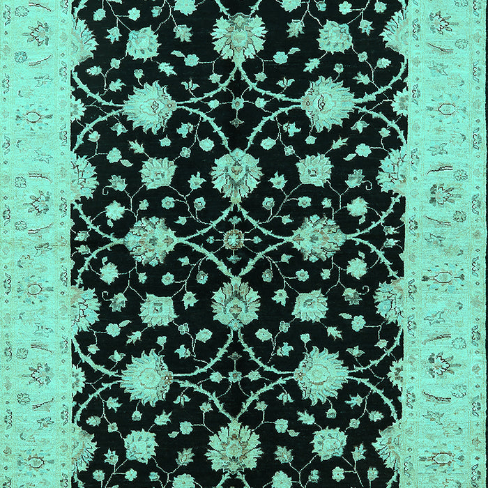Machine Washable Oriental Turquoise Traditional Area Rugs, wshurb2857turq