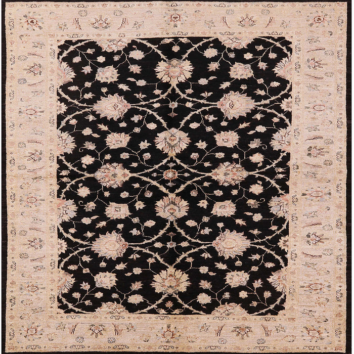 Square Mid-Century Modern Burgundy Brown Oriental Rug, urb2857