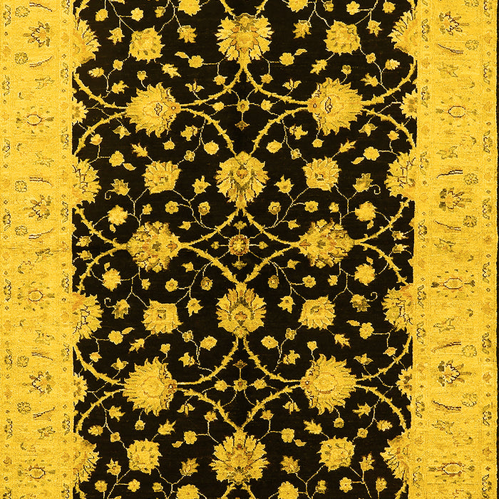 Machine Washable Oriental Yellow Traditional Rug, wshurb2857yw