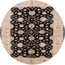Round Machine Washable Industrial Modern Burgundy Brown Rug, wshurb2857