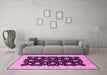 Machine Washable Oriental Pink Traditional Rug in a Living Room, wshurb2857pnk