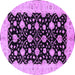 Round Oriental Purple Traditional Rug, urb2857pur