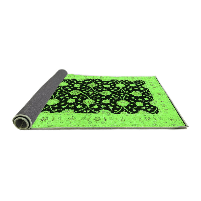 Sideview of Oriental Green Traditional Rug, urb2857grn