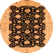 Round Oriental Orange Traditional Rug, urb2857org