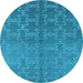 Round Oriental Light Blue Industrial Rug, urb2858lblu