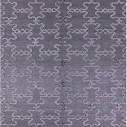 Square Mid-Century Modern Purple Oriental Rug, urb2858