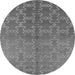 Round Oriental Gray Industrial Rug, urb2858gry