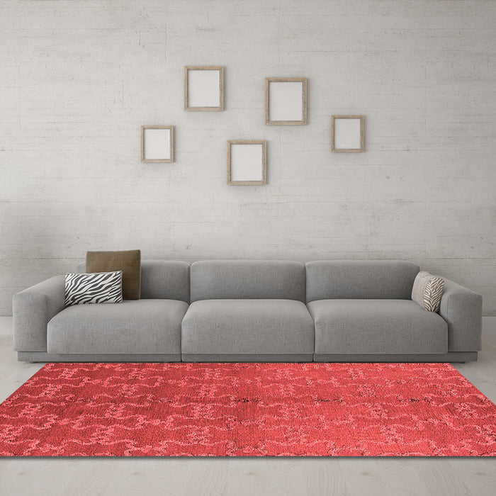 Industrial Red Washable Rugs