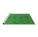 Sideview of Machine Washable Oriental Green Industrial Area Rugs, wshurb2858grn